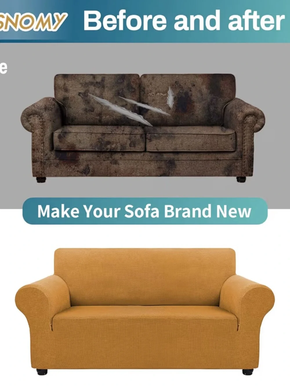 New golden 2 cushion loveseat cover